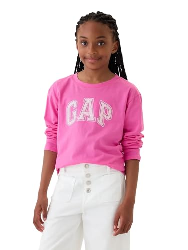 Image of Gap Girls Long Sleeve Logo Tee T-Shirt