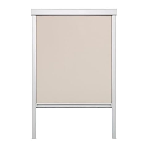 Lichtblick Dachfensterrollo Thermo-Rollo Skylight, Verdunkelung, stufenlose Bedienung, mit Seitenschienen, Passgenau für Velux-Dachfenster Creme,38,3 x 80 cm (CK04) (B x L) Cover