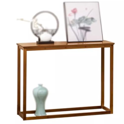 Consola de bambú natural de 60x29x77 cm para pasillo y salón