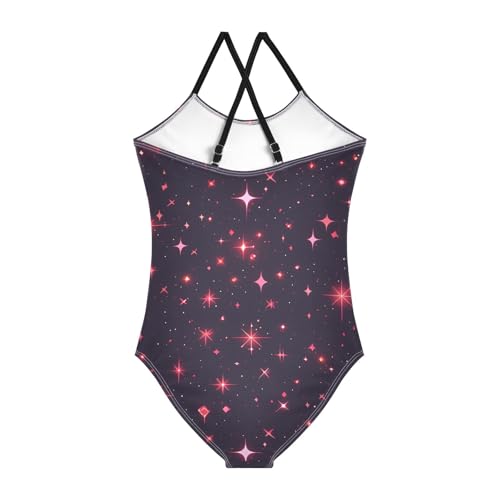 Red Glitter Texturoddler Girl 1 Piece Bathing Suit Summer Swimwear with Adjustable Straps Quick Dry2