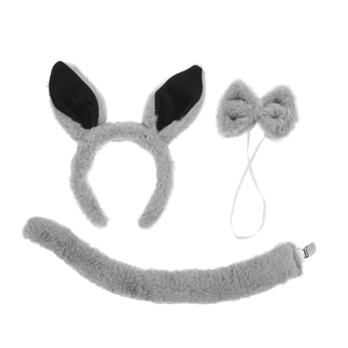 Ipetboom 3 Piezas Diadema De Orejas De Caballo Disfraz De Halloween Disfraces Halloween Disfraz Halloween y Orejas De Raton Disfraz De Plutón Para Grey Felpa