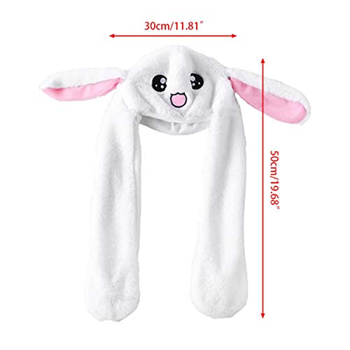 Ironbuddy Rabbit Hat Ear Moving Jumping Hat Funny Bunny Plush Hat Cap For Women Girls, Cosplay Christmas Party Holiday Hat (White) #TOP3