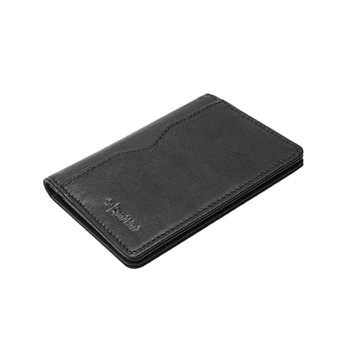 SparkMark Minimalist RFID Wallet for Men and Women | Slim Bifold Credit Card Holder Wallet | Men's Business Card Case | Genuine Leather Front Pocket wallet with Gift Box