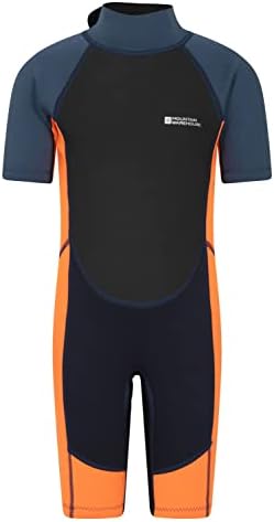 Mountain Warehouse Junior Shorty Wetsuit-2.5mm, Neoprene Kids Wetsuit Bright Orange 7-8 Years