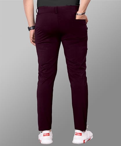 Image of Mehrang Men's Stretchable Stretchable Formal Pant Trousers | Stylish Slim Fit Men's Wear Trousers for Office or Party | Polycotton Knitted Fabric