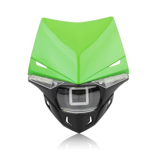 Phare LED 12V 35W vert pour moto cross KX KXF CR CRF avec spot lumineux intégré