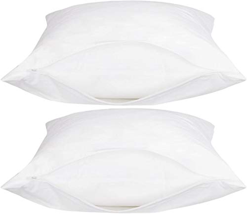 White Classic Zippered Style Pillow Case Cover - Luxury Collection 200 Thread Count, Soft Quiet Zippered Pillow Protectors, Standard Size, 6 Pack #TOP2