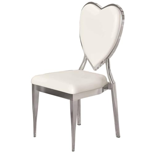 KLZUOPT Exquisite Modern Dining Chair With Round Back, Leather Kitchen Dining Chairs Mid Century Modern Accent Chair Modern Oval Side Chairs For Kitchen Dining Room Living Room, Wedding(/Silver,B)