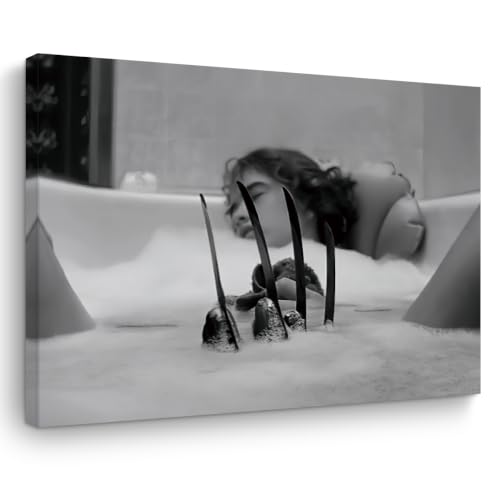 TBT Woman Nightmare Bathroom Wall Art, Black and White Canvas Wall Decor