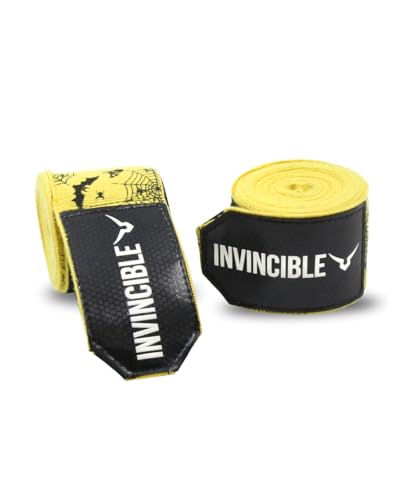 Image of Invincible Mexican Style Semi-Stretch Hand Wraps (Yellow Bat Spider, 2.5 Meter)