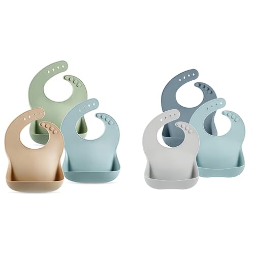 PandaEar Set of 6 Cute Silicone Bibs for Babies & Toddlers