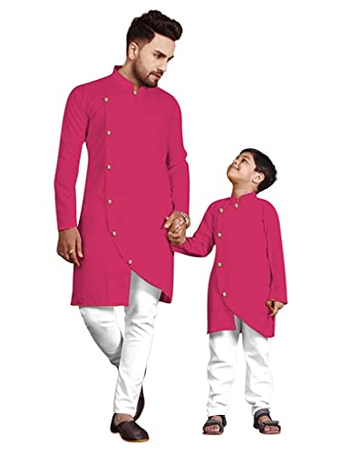 Image of Men's Cotton Blend Kurta Pyjama Set