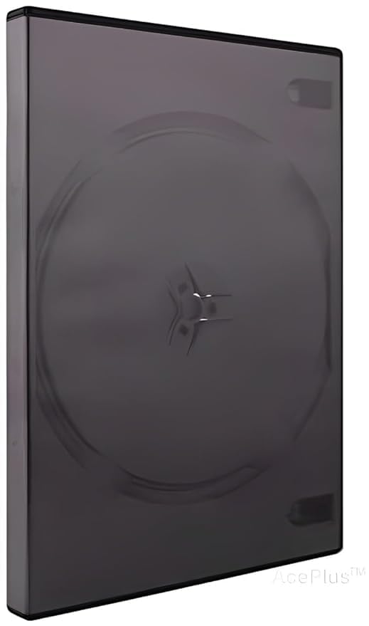 Image of Plastic DVD Cover, 14 mm, Black, Single Disk, with Outer Cover Art Sleeve, for CD, DVD and BLU-RAY Disk Pack of (5)
