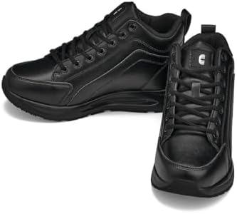 CALTO Men's Invisible Height Increasing Elevator Shoes - Black Fashion Mid Top Basketball Sneakers - 3.2 Inches Taller - S23304- Size 9 D(M) US | Image 3