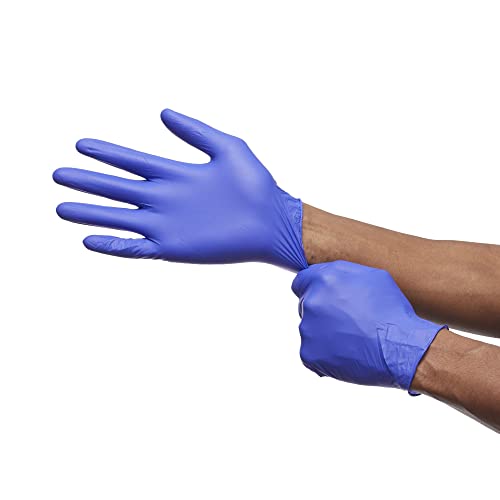 McKesson Confiderm 3.0 Nitrile Exam Gloves - Powder-Free, Latex-Free, Ambidextrous, Textured Fingertips, Non-Sterile - Dark Blue, Size Medium, 100 Count, 1 Box