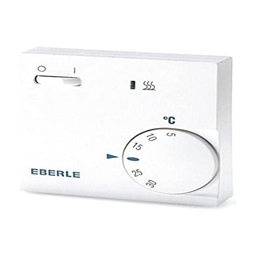 Eberle 111110451100 RTR E 6202 - Termostato con interruptor de apagado/encendido y luz LED, color blanco
