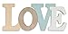 Produktbild levandeo 3D Schriftzug Love 30x13cm Holz Blau Weiß Natur Buchstaben Deko