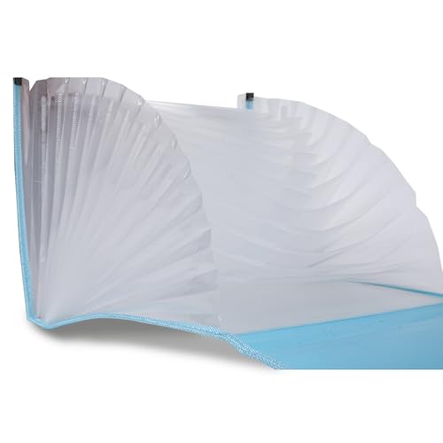 Image of 13-Pocket Expanding File Organizer | Durable Accordion Folder for Documents, Certificates, and Office Use | Blue