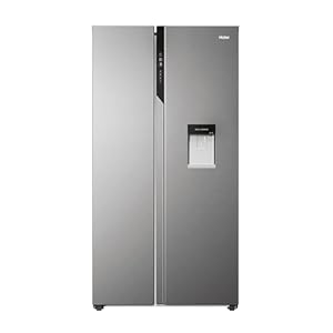 Haier SBS 90 Series 5 HSR5918DWMP – Frigorífico Side by Side, con Dispensador de Agua, Apertura puertas 90 grados, Motor Inverter, Total No Frost, Ancho 90cm, Capacidad XXL 521L, Iluminación LED, Inox