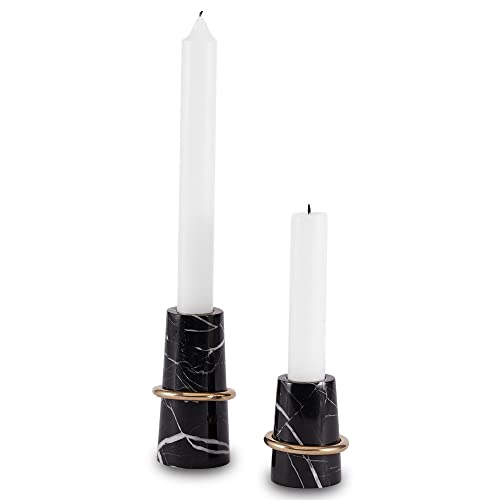 Jimei Marble Candle Holders - Elegant Decorative Candlestick Holder - Set Of 2 Taper Candles Stand For Wedding, Dinning, Party Decor - Fits 3/4 Inch Thick Candle (Candle Holder Set) #TOP30