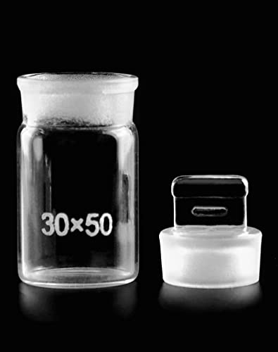 Qwork Weighing Bottle, 4 Pack Borosilicate Glass Weighing Bottles 30X50Mm #TOP4