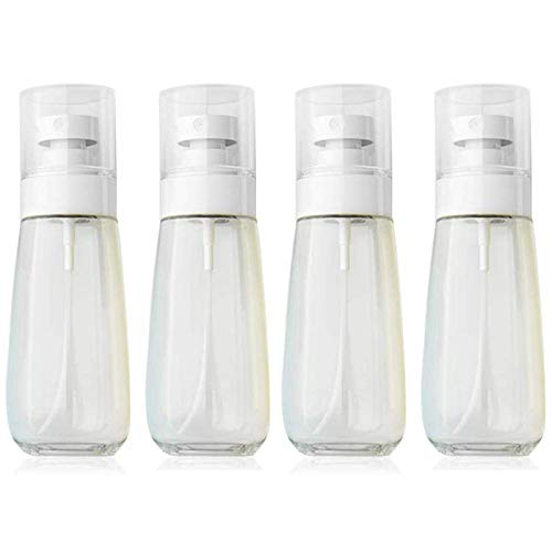 Spray Bottles Travel Size, AMMAX 4pcs Fine Mist Spray Bottle Set, Empty Airless Makeup Face Spray Bottle Clear Refillable Travel Containers For Cosmetic Skincare Perfume (3 fl. Oz) (Clear)