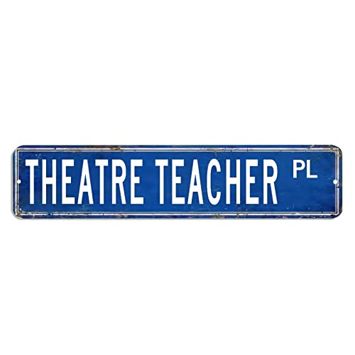 Theatre Teacher Wall Art Signs Gift For Theatre Teacher French Vintage Metal Sign Profession Aluminum Sign Workshop Metal Sign Decorative Door Garden Sign Street Plaque Housewarming Gift #TOP21