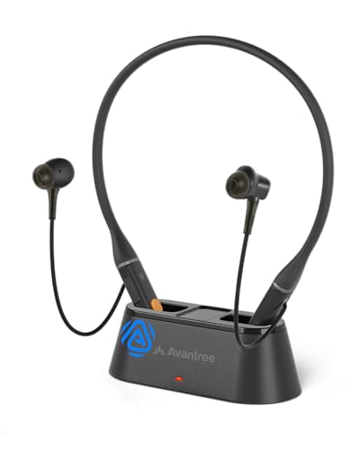 Avantree Loop Dock – Auracast & Bluetooth Neckband Earbuds with Drop-in...