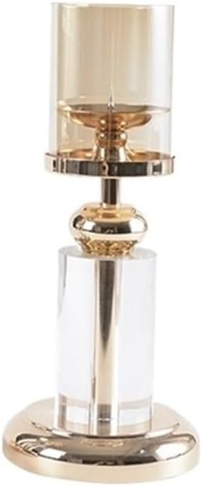 Candle Holder Crystal Glass Candlestick Living Room Porch Decoration Home Dining Table Candle Holder(Large)