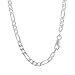 Produktbild NKlaus 60cm Figarokette 925 Silber elegante Halskette Breite: 3,1mm Collier 11,7g schwer 5239