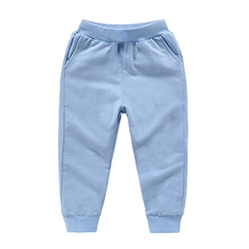 Kids Boys Jogger Pants Elastic Waist Plain Sweatpants Cute School Lightweight Ribbed Cuffs Activity Trousers