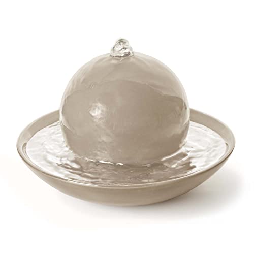 PRIMAVERA Duftbrunnen Rondo Warmgrau matt – Luftbefeuchter, Diffuser, Raumduft – Reinigung und Erfrischung der Raumluft – Aromatherapie