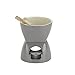 kela Leonia Set per fonduta al Cioccolato, Ceramica, Grigio Opale/Crema, 11.5 x 11.5 x 14 cm, 4 unità