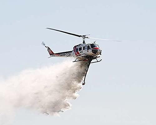UH-1 Huey Firefighter Helicopter Water Drop 11x14 Photograph Photo Print
