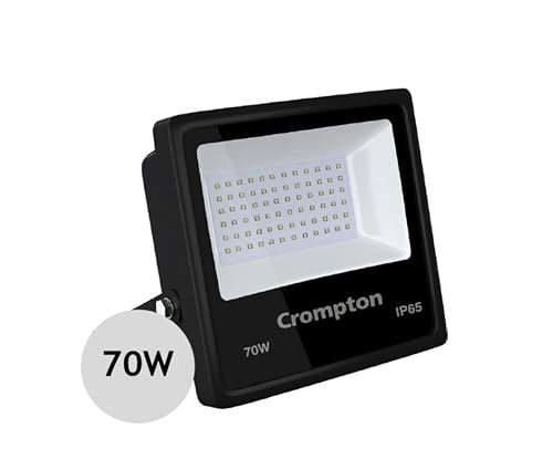 Image of Crompton Aluminium Gleam 70 Watt Outdoor Waterproof LED Flood Light | Wide Angle Beam | (Cool Day Light 6500K) - Pack Of 1