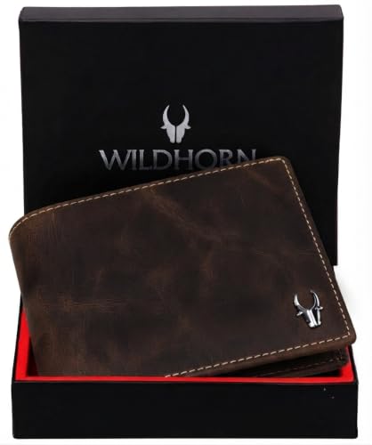 Image of WildHorn Genuine Leather Wallet for Men | Slim Bifold Wallet with RFID Blocking | Multiple Card Slots & Coin Pocket | Premium Leather Mens Wallet