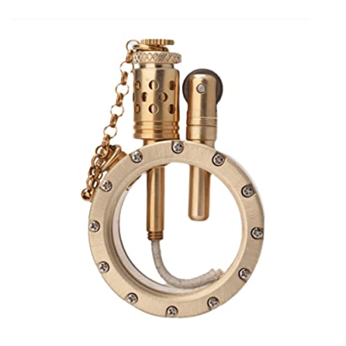 LXXYYZ Creative Vintage Lighter Reusable Kerosene Outdoor Lighter Unique Birthday Gifts for Men Dad Husband (Gold)