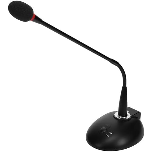 Monoprice Commercial Audio Desktop Paging Microphone with On/Off Button (No Logo),Black