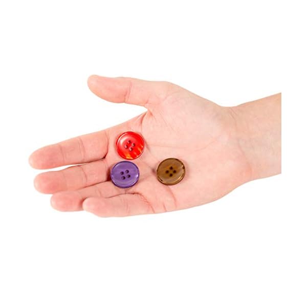 24 Colour 4-Hole Resin Button Set, Choice of Small, Medium or Large Sizes, Haberdashery for Crafting, Sewing, Replacement, Knitting Baby and Kids Sweaters, Handmade Crafts (20mm/32L, 288 Pieces) - Image 3