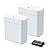 funest 2 Pack Bathroom Trash Can with Lid, 3 Gal/12 L & 2.7 Gal/10L Garbage Can with Pop-Up Lid, Small Spaces Plastic Trash Can, Slim Trash Bin Waste Basket for Bathroom,Rv, Office, White