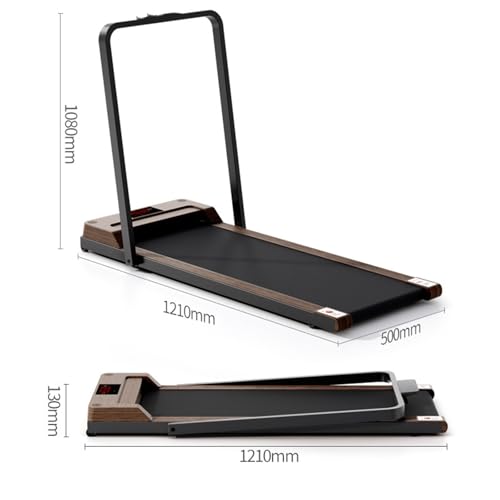 Image of Treadmill, Foldable to Save Space, Remote Control with Handle, Adjustable Speed, 220 Kg Load Bearing, Black