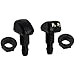 LBTODH 2PCS Car Wiper Washer Nozzle Black Double-hole Front Windshield Washer Nozzle Replacement Fit for Most Car
