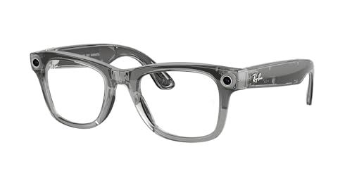 Image of Meta Ray-Ban (Gen 2), Wayfarer, Shiny Transparent Grey | Smart AI Glasses for Men, Women - 3K Ultra HD - 12 MP Camera, Audio, Video Recording - Transitions Sapphire Lenses - Sunglasses