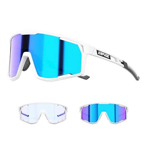 KAPVOE Gafas de Ciclismo Fotocromáticas TR90 Para Hombre y Mujer   Deportivas Running Transparente MTB Bicicleta Montaña BTT Accesorios Azul