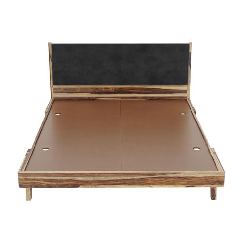 Image of Wakefit Bed | Queen (78x60) Sheesham Wood Bed Upholstered, Without Storage | 3 Year Warranty | Lynx - Burma Brown