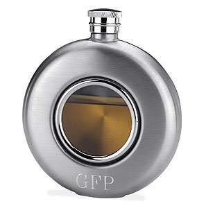 Glass Front Whiskey Flask - Personalized Afforable Unique Bridesmaid or Groomsman Wedding Gift