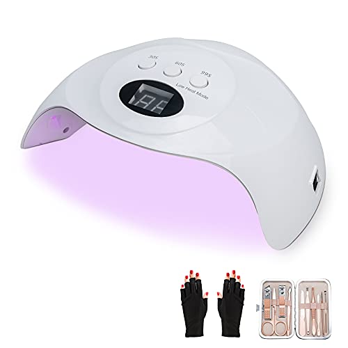 Led Lamp for Gel Nails, 48W UV LED Fast Nail Dryer, Professional Salon DIY Nail Polish Curing Lamp with its Own Sensor to Automatically Turn on or Stop, with UV Gloves and 11 Nail Clippers Set Led Lamp for Gel Nails, 48W UV LED Fast Nail Dryer, Professional Salon DIY Nail Polish Curing Lamp with its Own Sensor to Automatically Turn on or Stop, with UV Gloves and 11 Nail Clippers Set