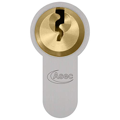 ASEC Vital 6 Pin Half Euro Dual Finish Snap Resistant Cylinder - 80mm 70/10