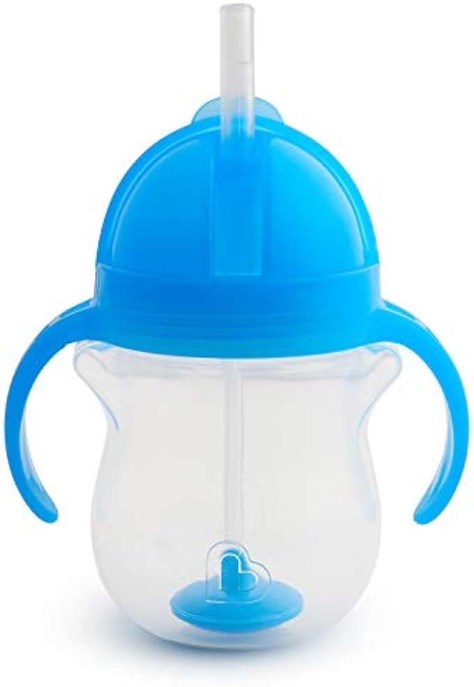 Munchkin® Any Angle™ Weighted Straw Trainer Cup with Click Lock™ Lid, 7 Ounce, Blue