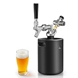MRbrew 64oz Mini Keg Growler Portable Draft Beer Dispenser System Pressurized Stainless Steel Beer Growler Tap System Home Mini Kegerator, with Professional Beer Tap and CO2 Regulator to Keep Fresh